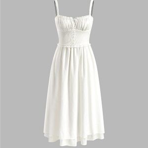 Commense White Midi Dress